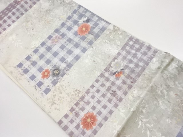 JAPANESE NAGOYA OBI / WOVEN FLOWERS